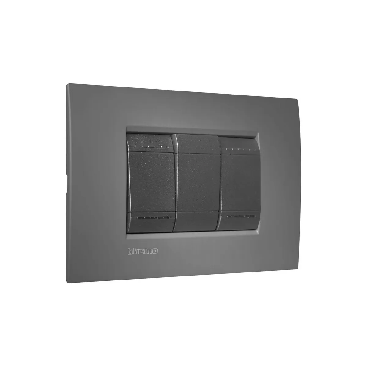 BTICINO - Interruptor Unipolar Doble 16AX Living Light Air Negro-Street Arena