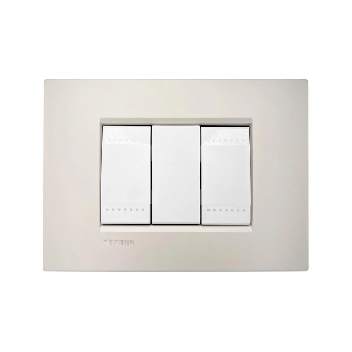 BTICINO - Interruptor de 3 Vías Doble 16AX Living Light Air Blanco Arena