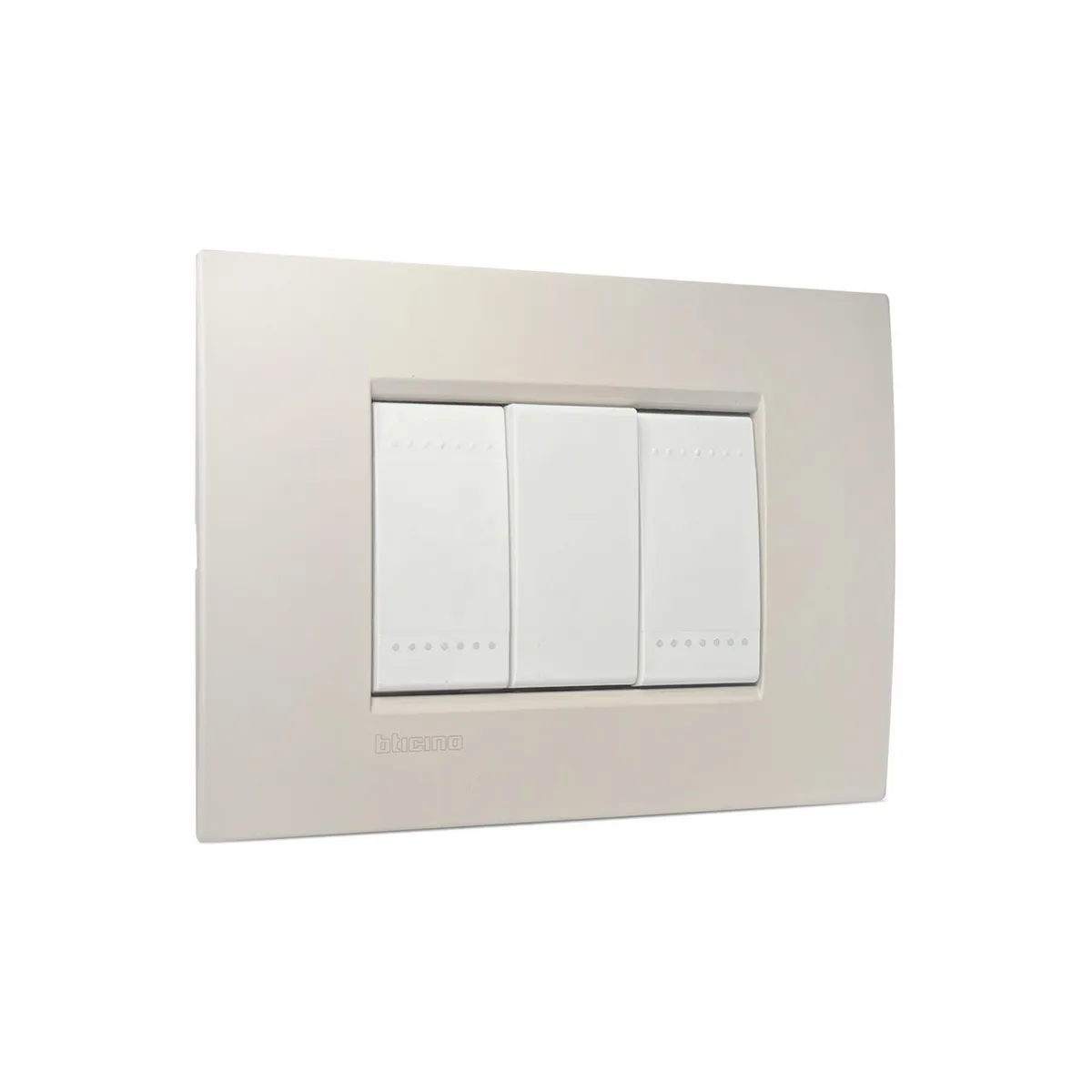 BTICINO - Interruptor de 3 Vías Doble 16AX Living Light Air Blanco Arena