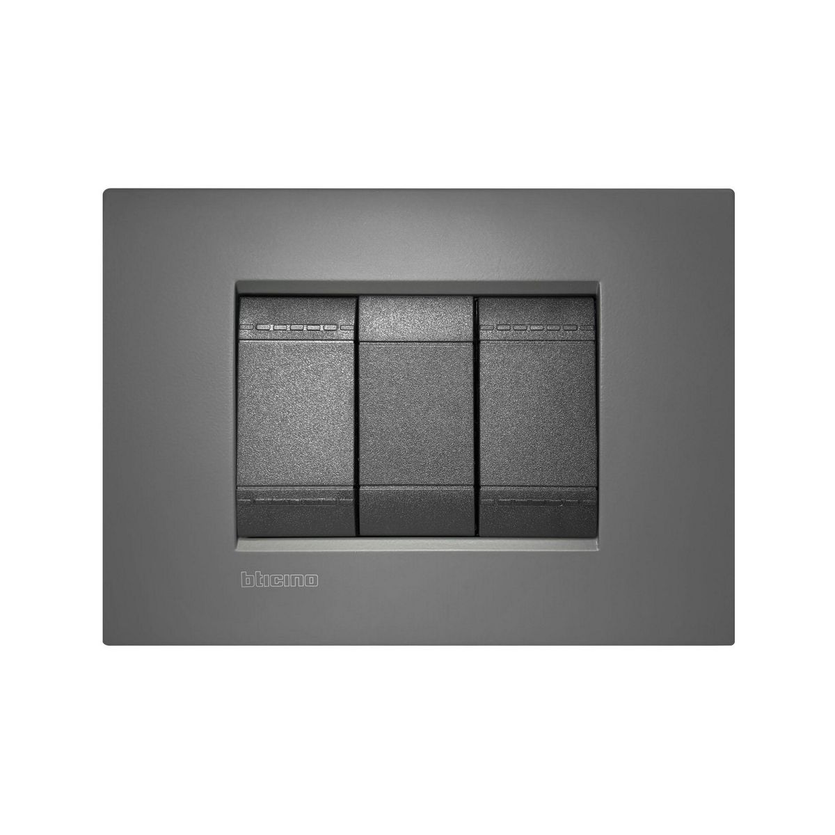 BTICINO - Interruptor de 3 Vías Doble 16AX Living Light Air Negro-Street Arena