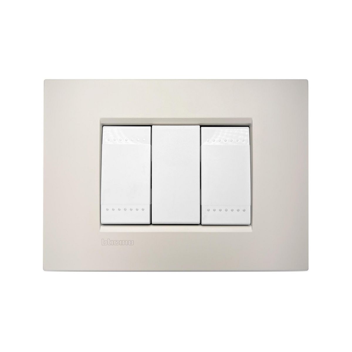 BTICINO - Interruptor Unipolar Doble 16AX Living Light Air Blanco Arena