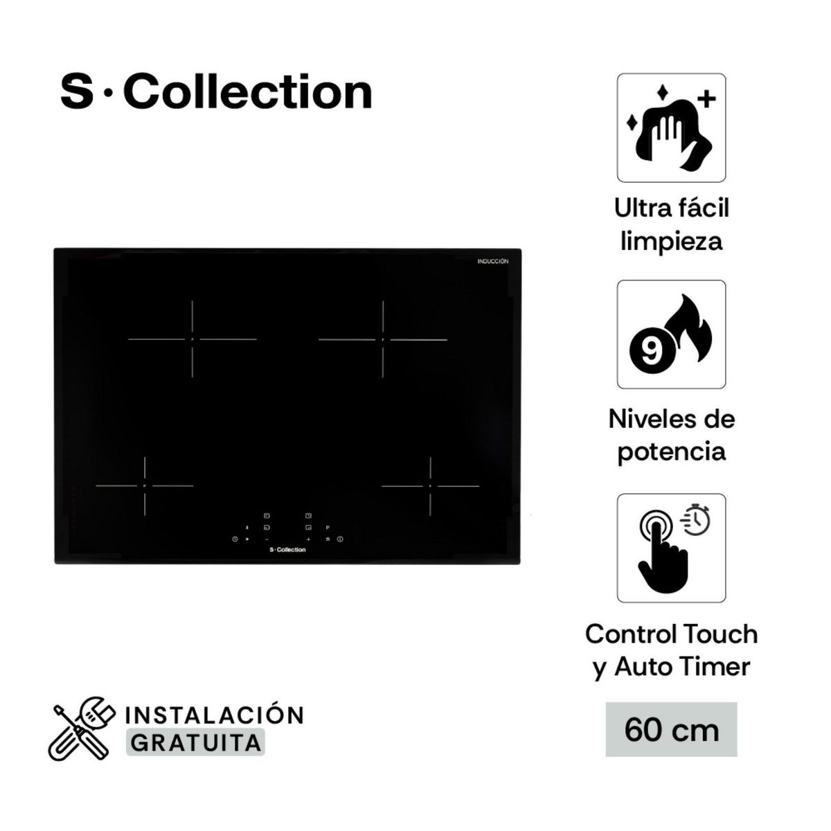 SCOLLECTION - Encimera Empotrable De Inducción 4 Hornillas S-Collection 3120SOLCO051V2
