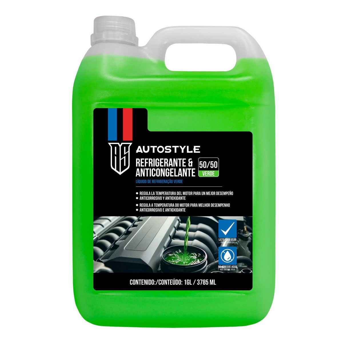 AUTOSTYLE - Refrigerante Anticongelante Verde 50/50 Autostyle 1Gl