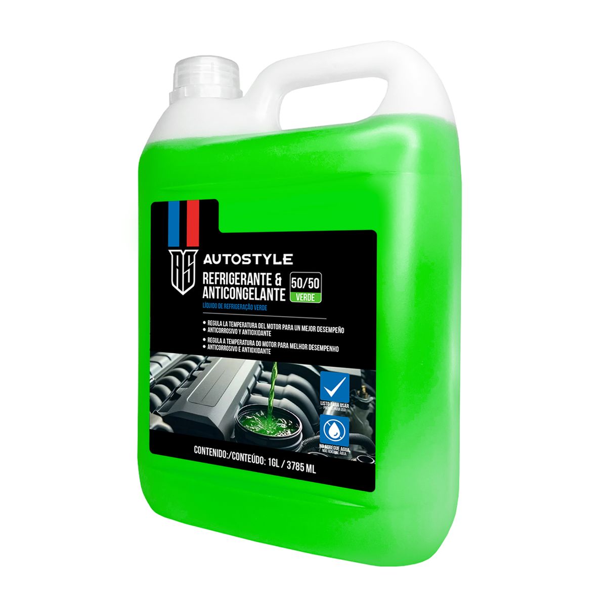 AUTOSTYLE - Refrigerante Anticongelante Verde 50/50 Autostyle 1Gl