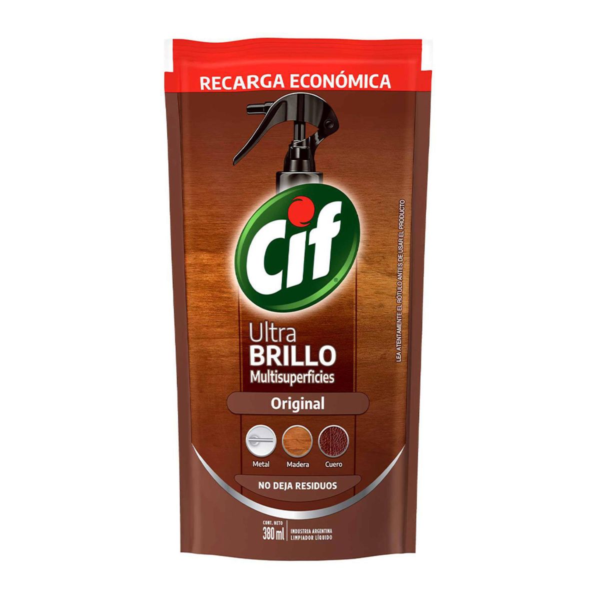 CIF - Ultra Brillo Multisuperficies Recarga 380ML
