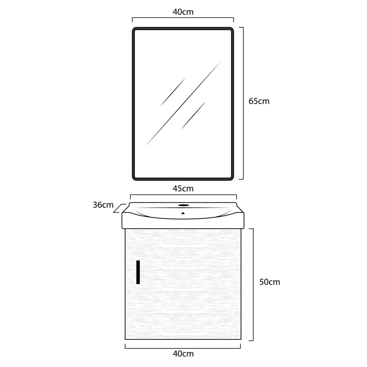 RECIPLAC - Vanitorio con Espejo Dalia Estándar Blanco 66 x 42 x 50