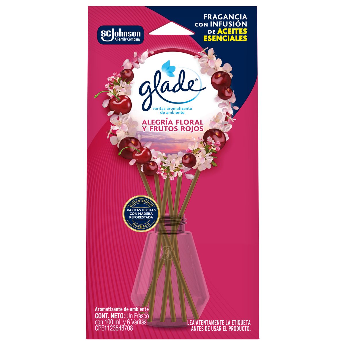 GLADE - Glade Alegría Floral y Frutos Rojos 100ml.