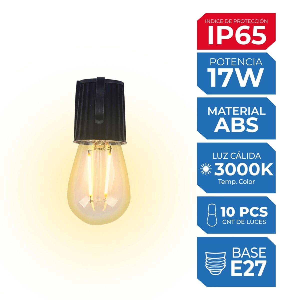 ILUMA - Guirnalda IP65 5m 10 Focos