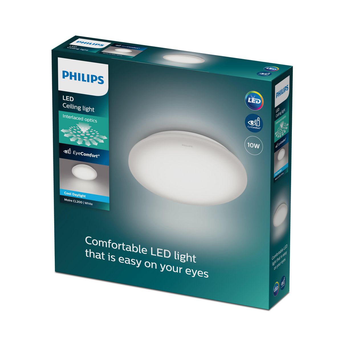 PHILIPS - Plafón LED 10 W Luz Fría G2 Policarbonato Blanco 28 cm