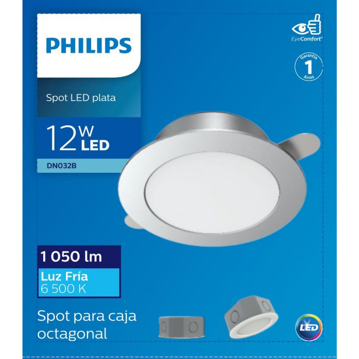 PHILIPS - Spot Para Caja Octagonal 12W Luz Cálida