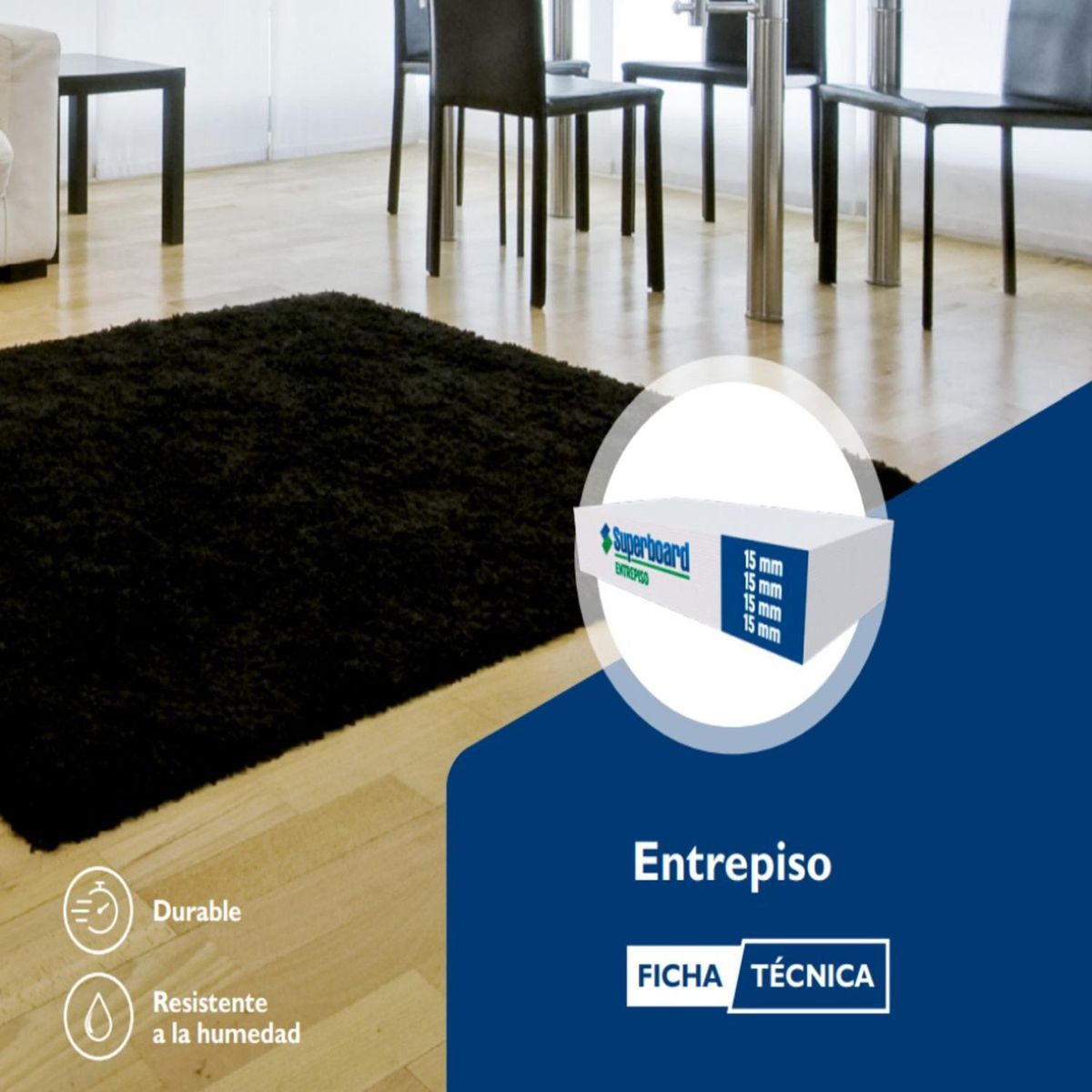  - Plancha Fibrocemento Superboard 122x244cm15mm