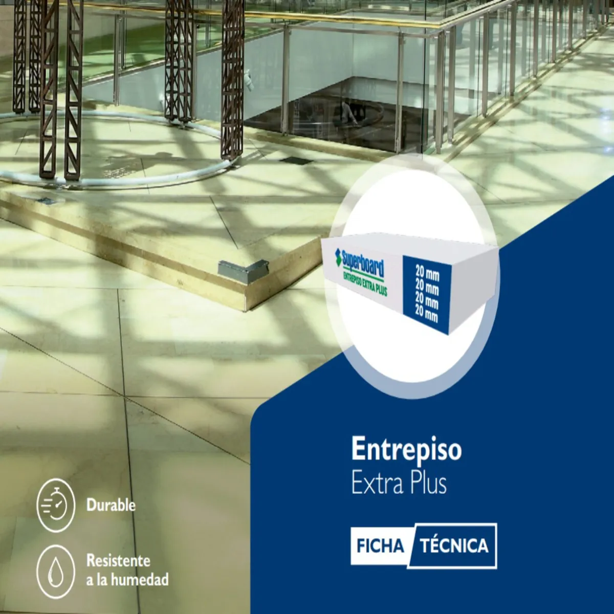  - Plancha Fibrocemento Superboard 122x244cm 20mm