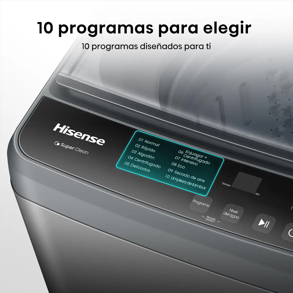 HISENSE - Lavadora Carga Superior 10 Kg Negro WT1D1030UT