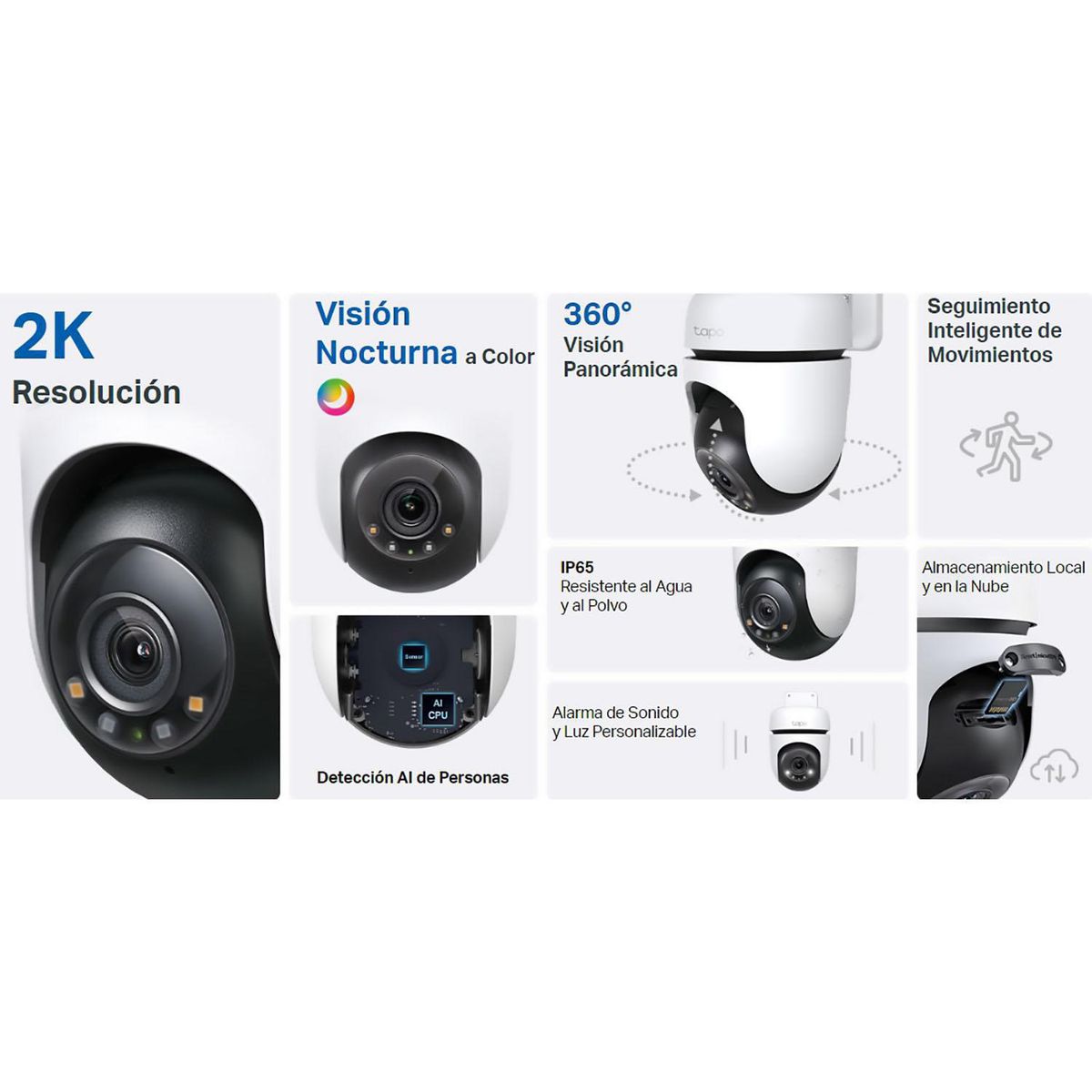 TP LINK - Cámara de Seguridad Wi-Fi Exterior Tapo C510W 360 2K 3MP