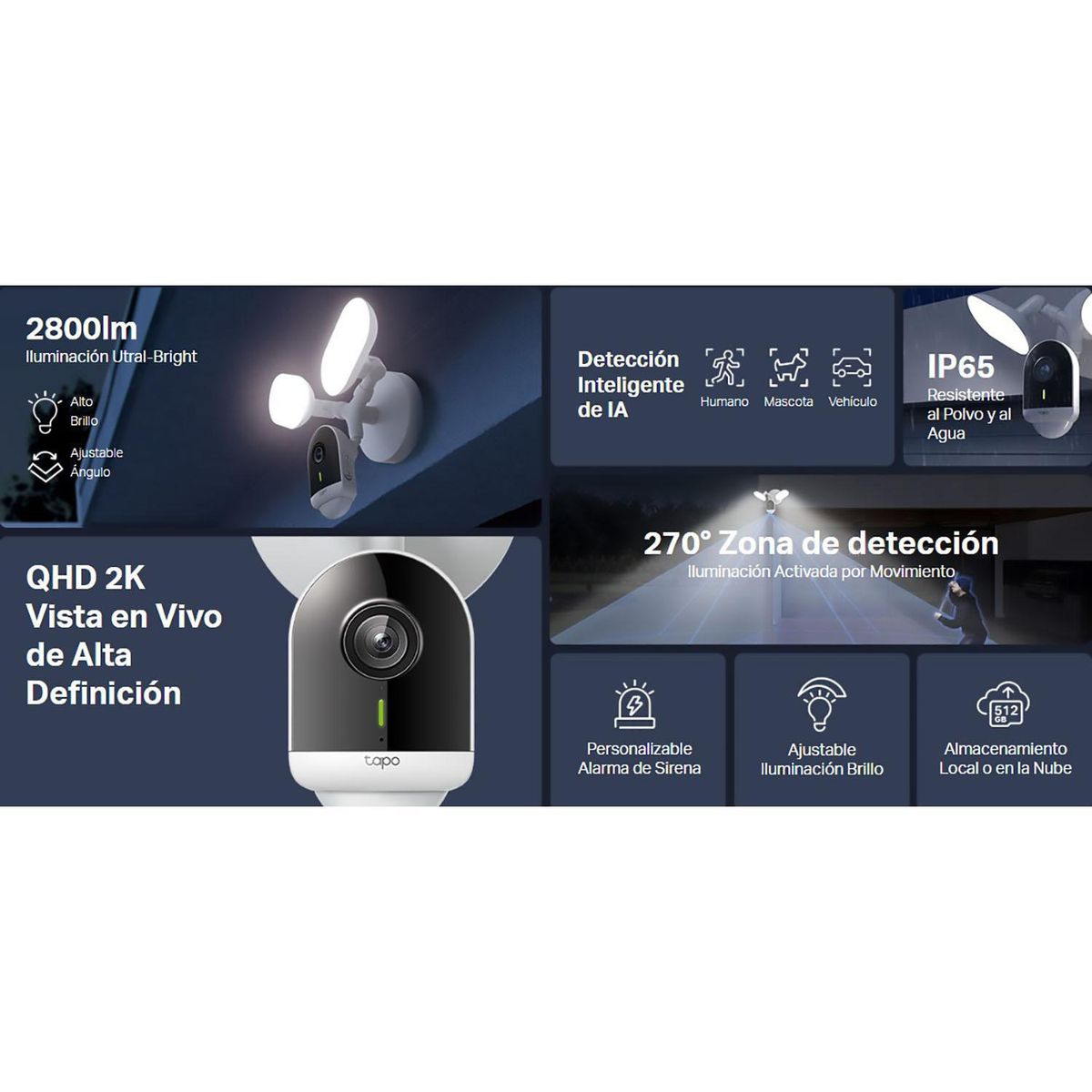 TP LINK - Cámara de Seguridad Tapo C720 4MP TP-100