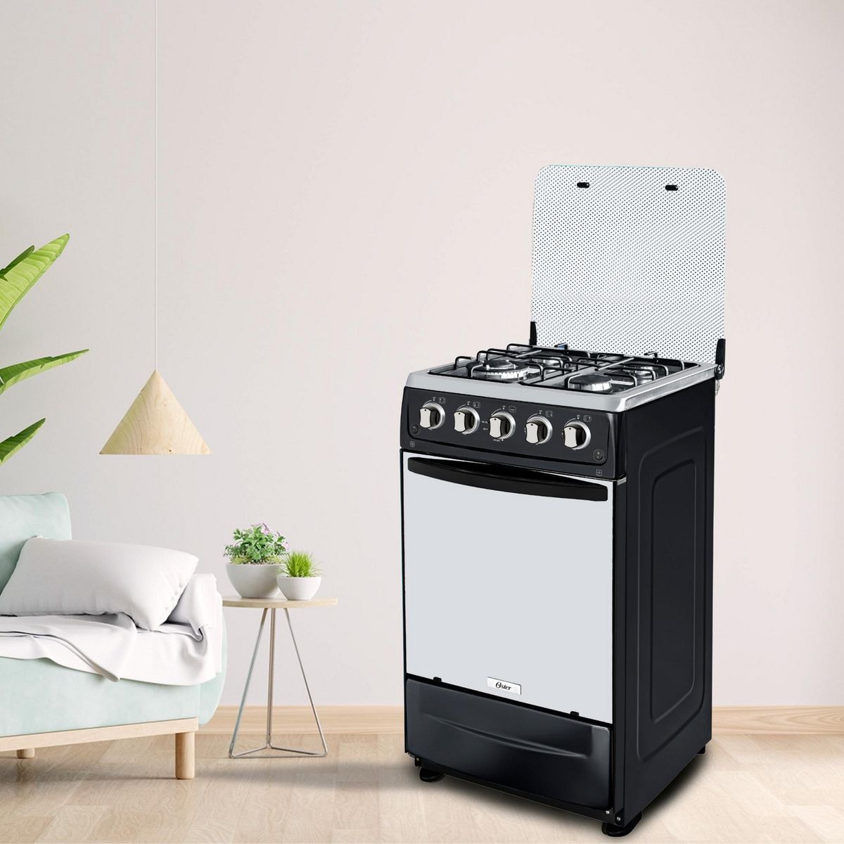 OSTER - Cocina a Gas 4 Platos Negro OS-PGSC20G4HTBB