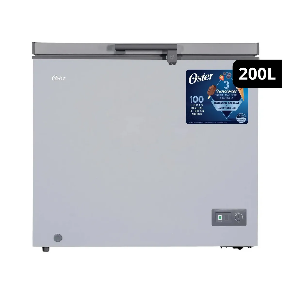 OSTER - Congelador Horizontal 200 Litros Plateado OS-PCF7001S