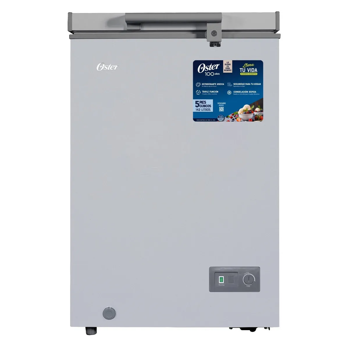 OSTER - Congelador Horizontal 145 Litros Plateado OS-PCF5001S