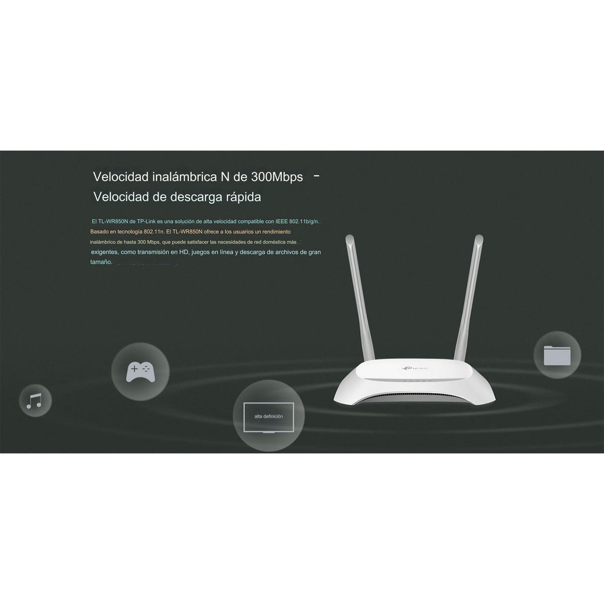 TP LINK - TP-Link TL-WR850N Router Inalambrico Wi-Fi 2,4 GHz 300Mbps
