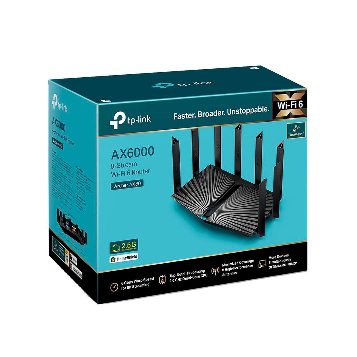 TP LINK - Router TP-Link Archer AX80 Wi-Fi 6 Dual Band AX6000