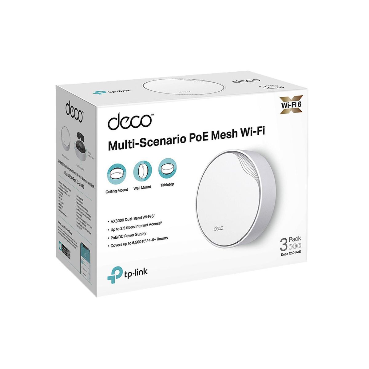 TP LINK - Deco X50-PoE 3 Pack Mesh Sistema Wi-Fi 6 AX3000