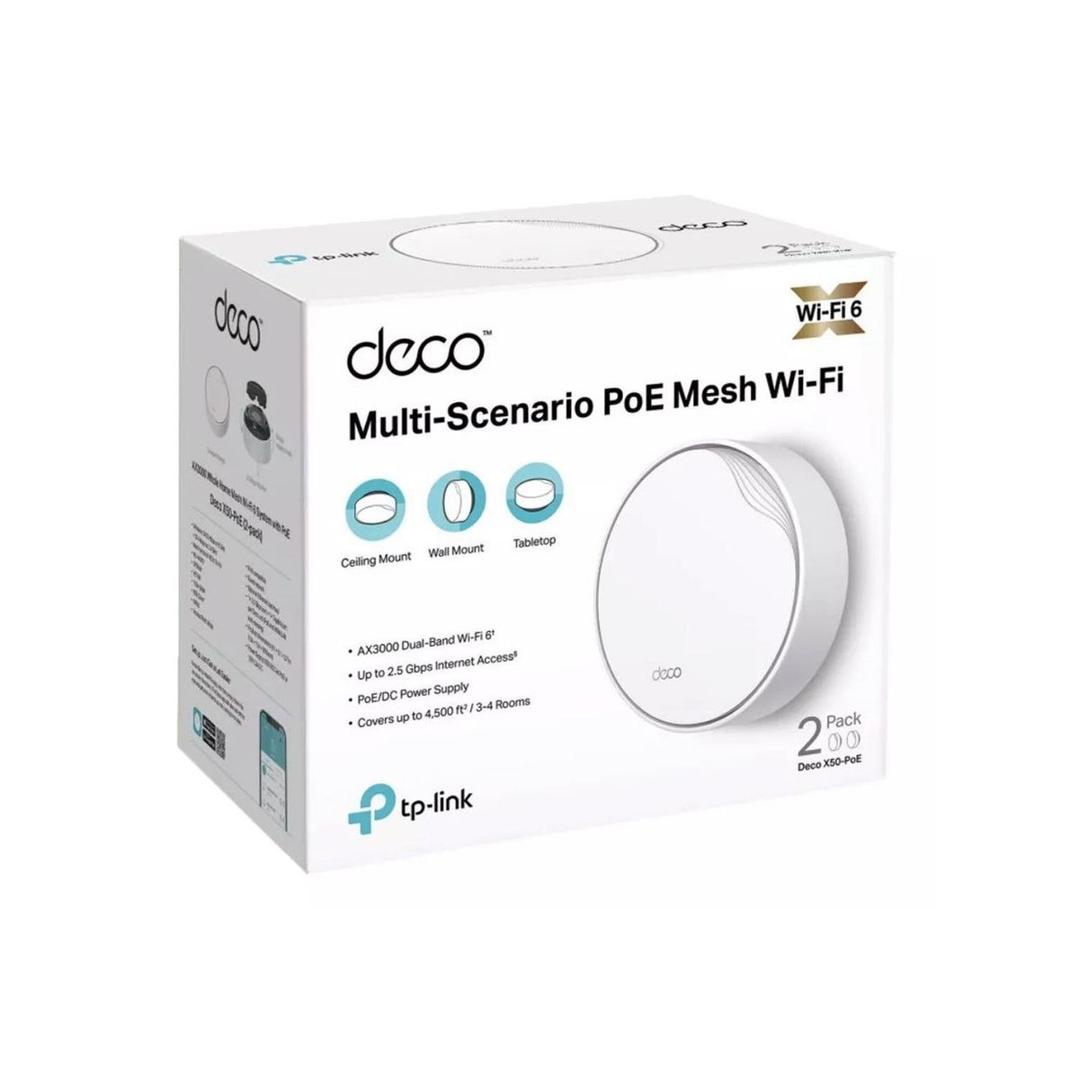 TP LINK - Deco X50-PoE 2 Pack Mesh Sistema Wi-Fi 6 AX3000