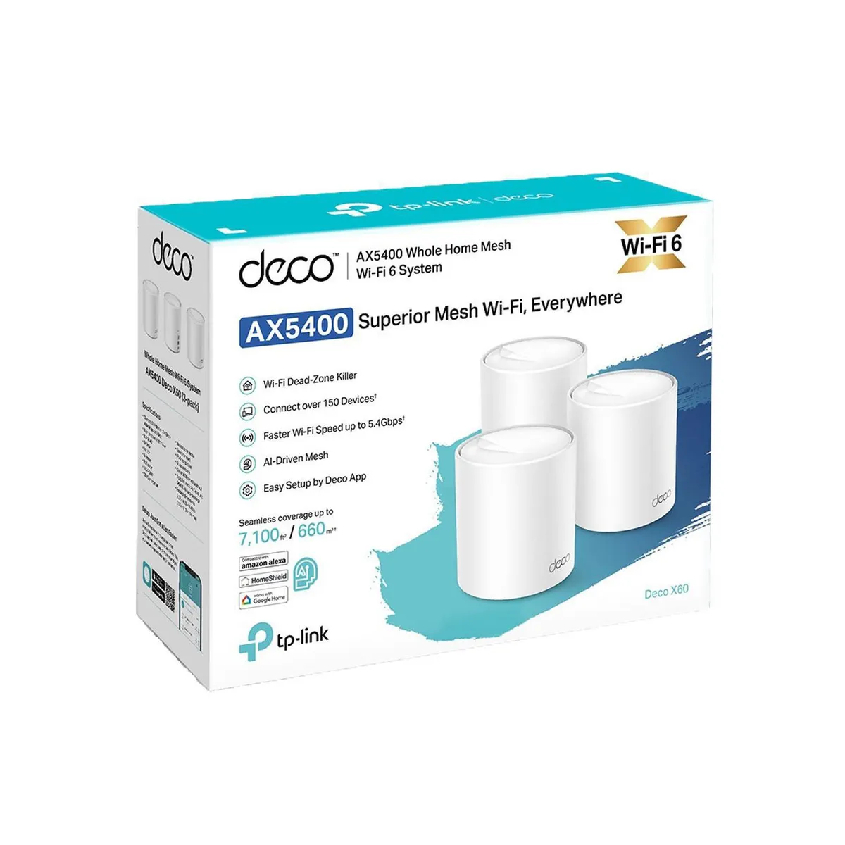 TP LINK - Deco X60 3 Pack Mesh Sistema Wi-Fi 6 AX5400