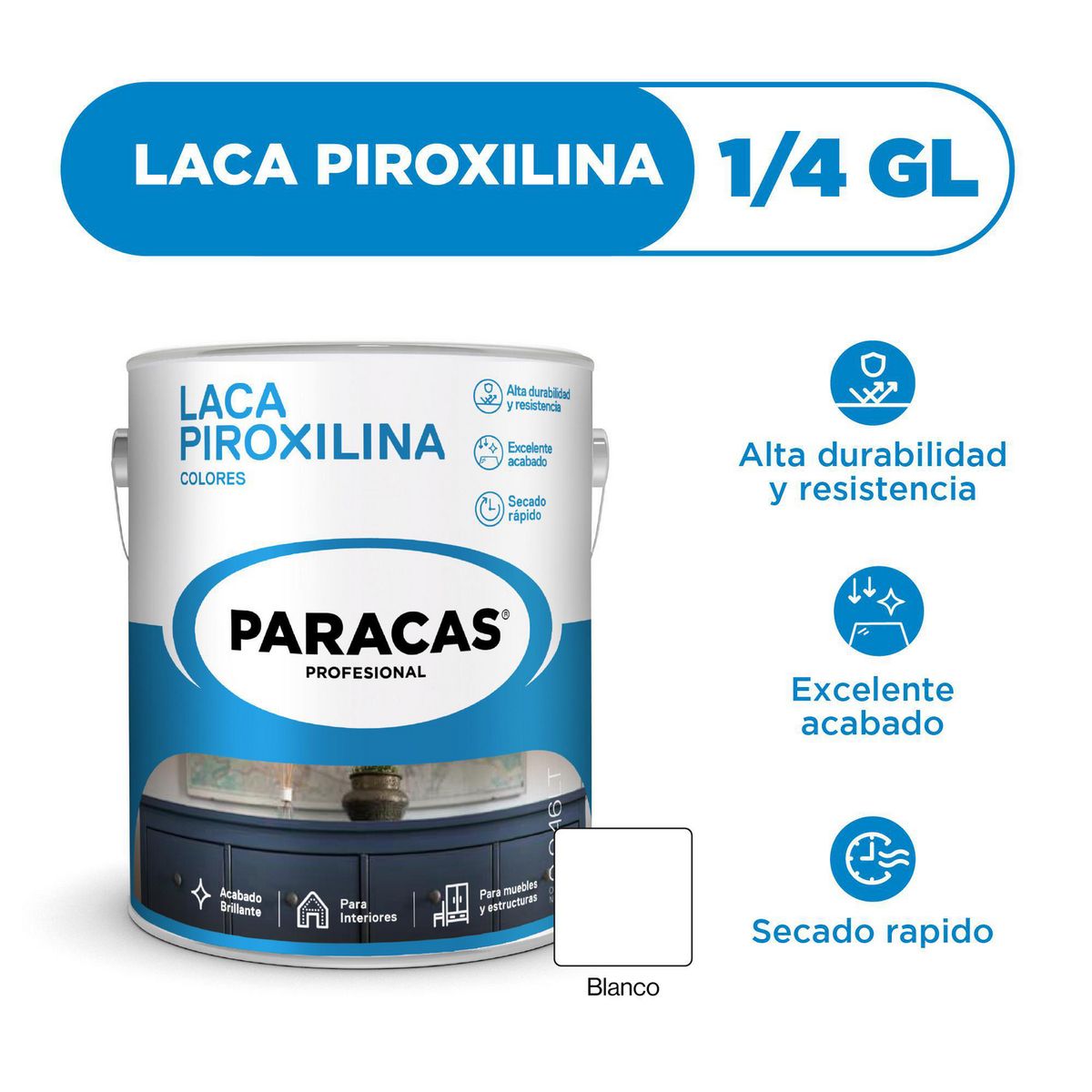 PARACAS - Laca Piroxilina Blanca 1/4 gl