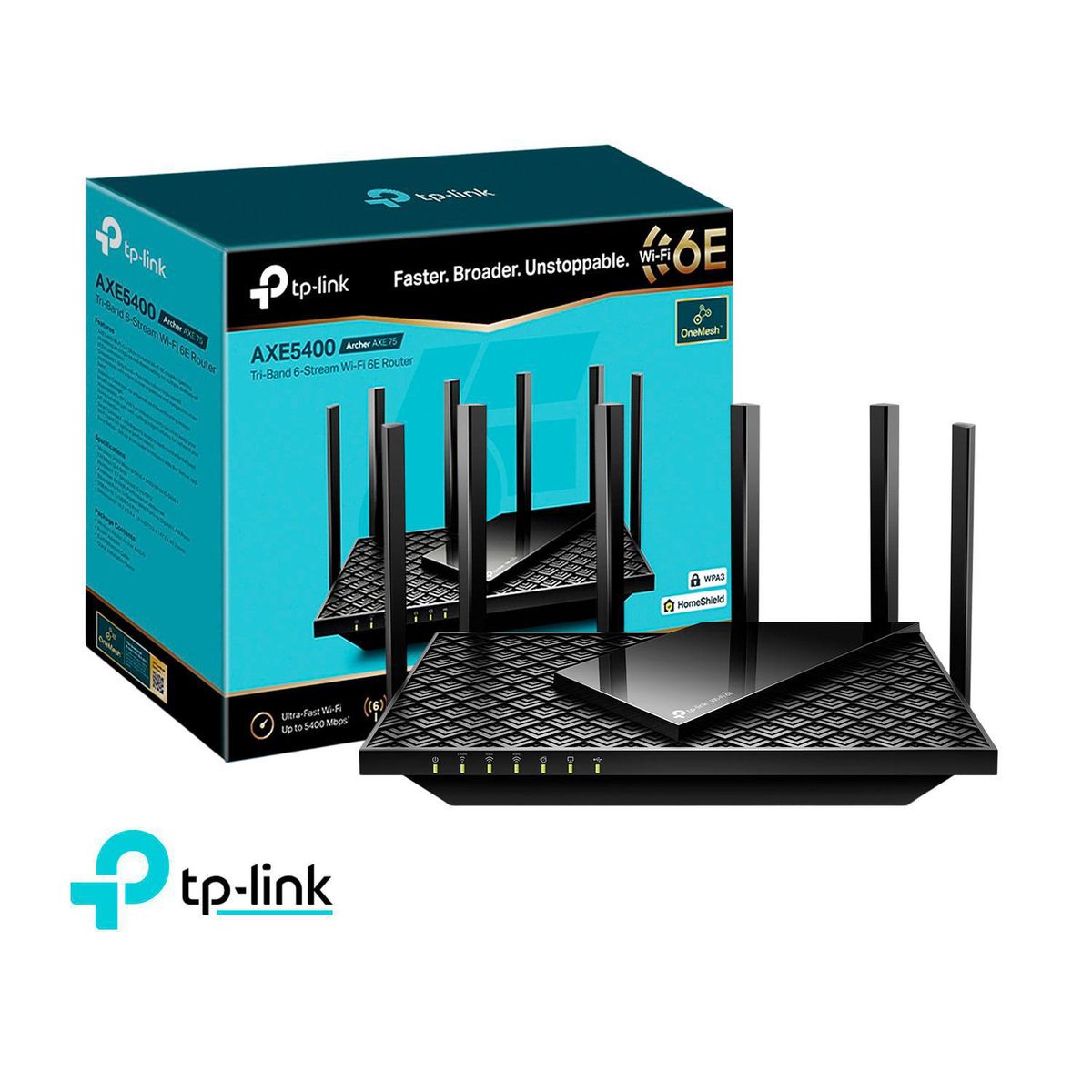 TP LINK - Router TP-Link Archer AXE75 Wi-Fi 6E Triple Banda AXE5400 Gigabit