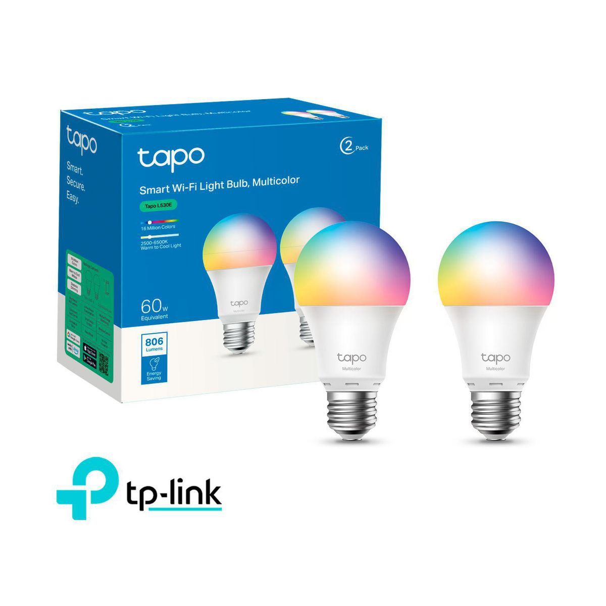 TP LINK - Tp-Link Foco Inteligente Tapo L530E 2 pack Multicolor Regulable Control por Voz