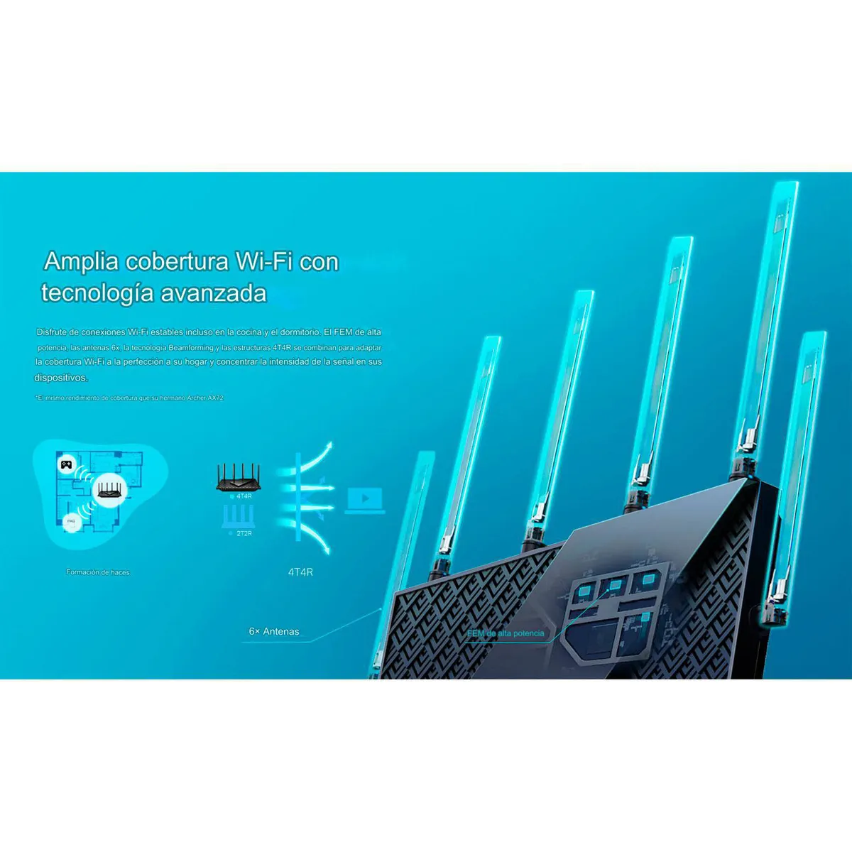 TP LINK - Router TP-Link Archer AX72 Wi-Fi 6 Dual Band AX5400