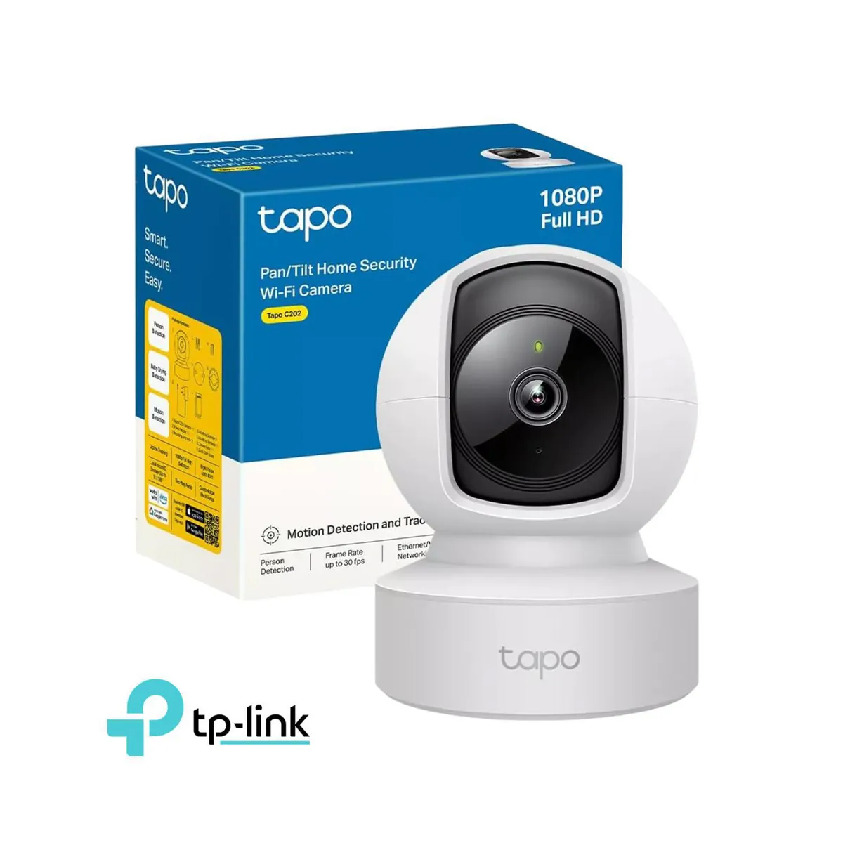 TP LINK - Tp-Link Cámara Seguridad Tapo C202 FHD Sonido Bidireccional 360 Alarma con Luz