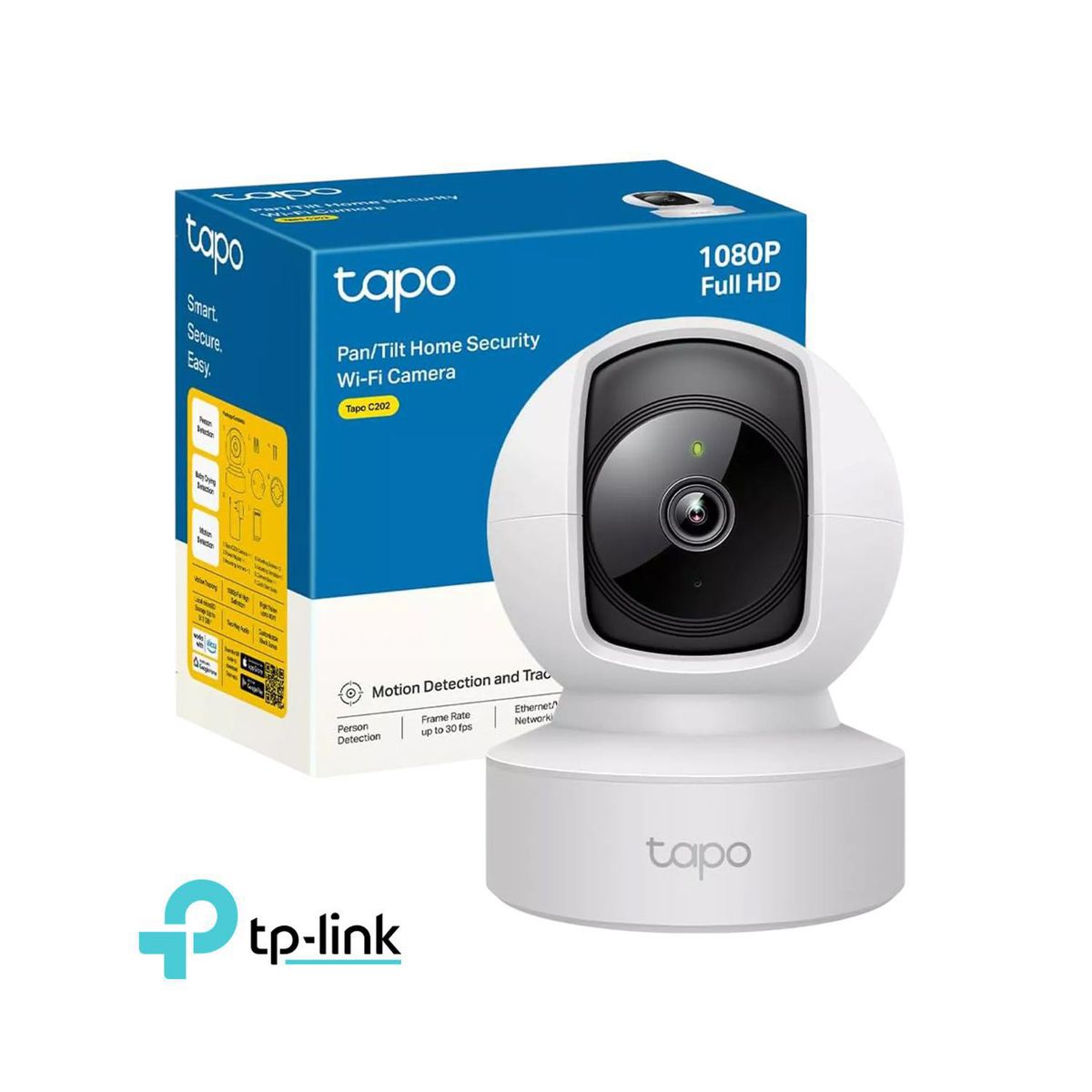 TP LINK - Tp-Link Cámara Seguridad Tapo C202 FHD Sonido Bidireccional 360 Alarma con Luz