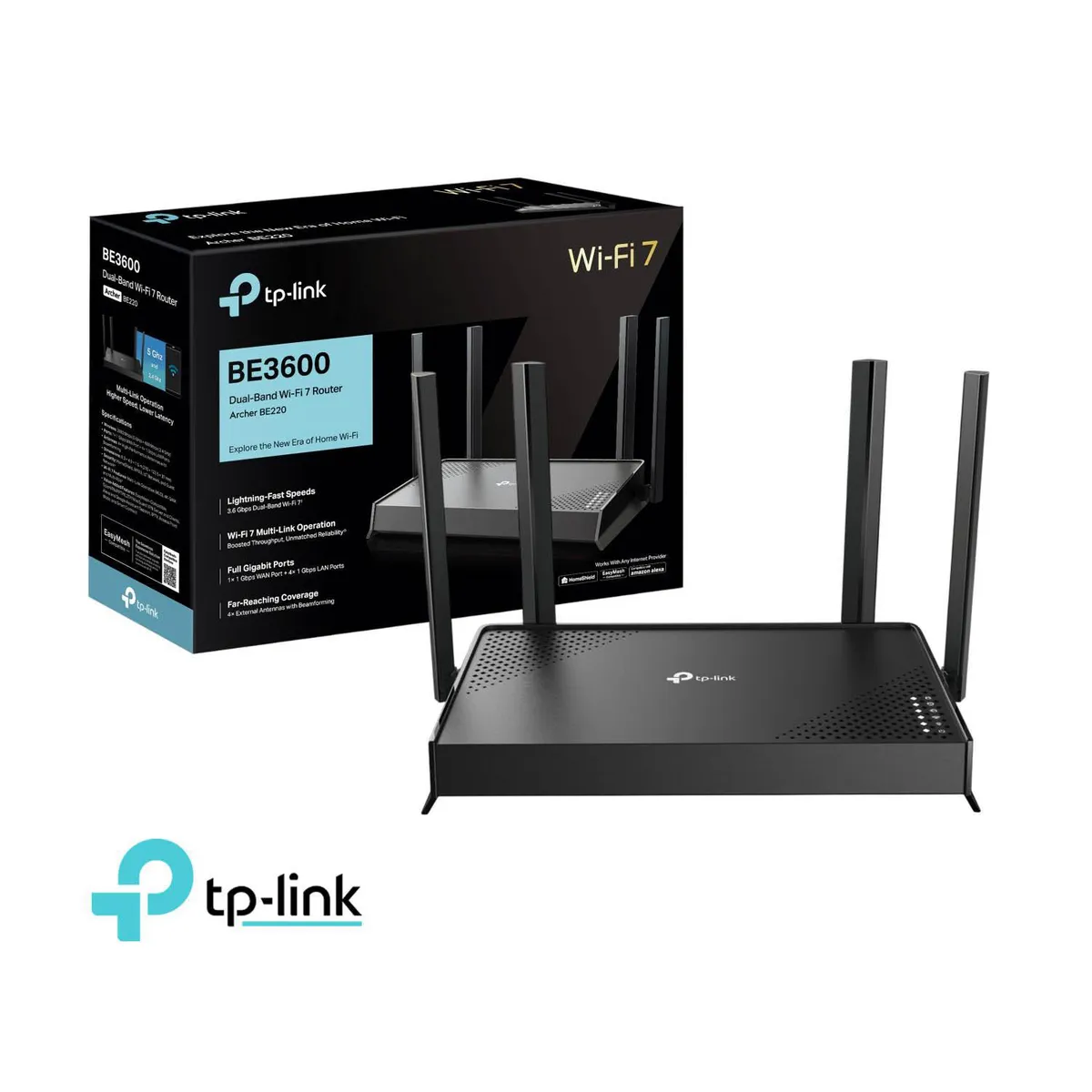 TP LINK - TP-LINK Archer BE220 Router Wi-Fi 7 de doble banda BE3600