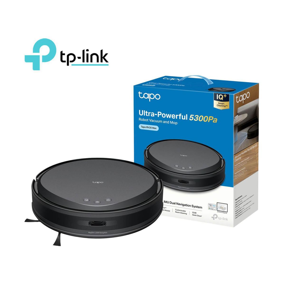 TP LINK - Tp-Link Tapo RV20 Max Robot Aspirador trapeador MagSlim 5300Pa Succión Negro