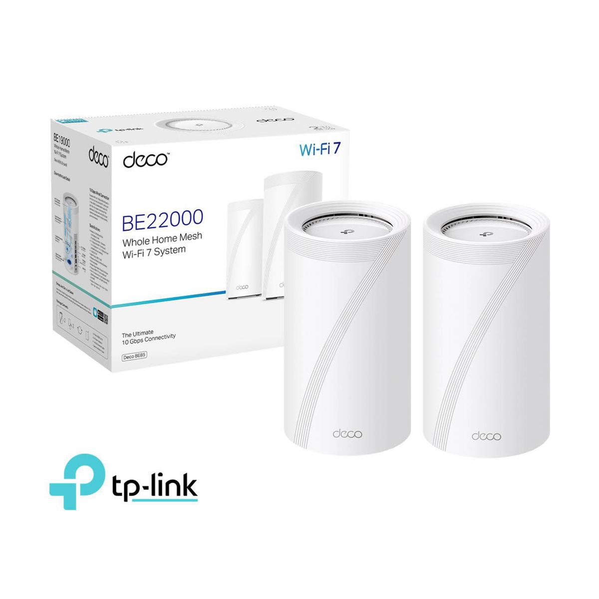 TP LINK - Deco TP-Link BE85 (2-Pack) Sistema Wi-Fi 7 Mesh BE19000 Triple Banda TP-C040