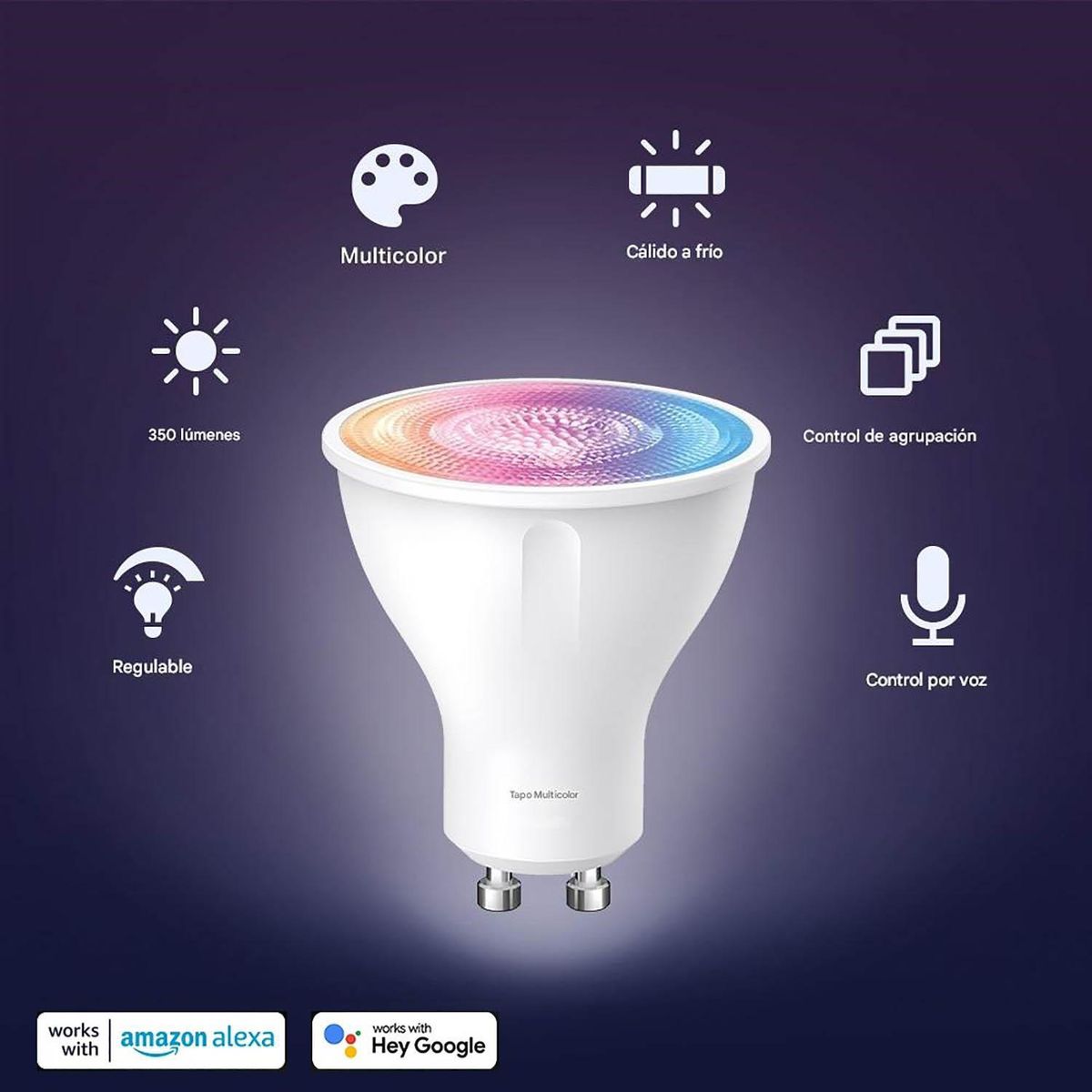 TP LINK - Tp-Link Foco Tapo L630 LED Multicolor GU10 Regulable Control por Voz
