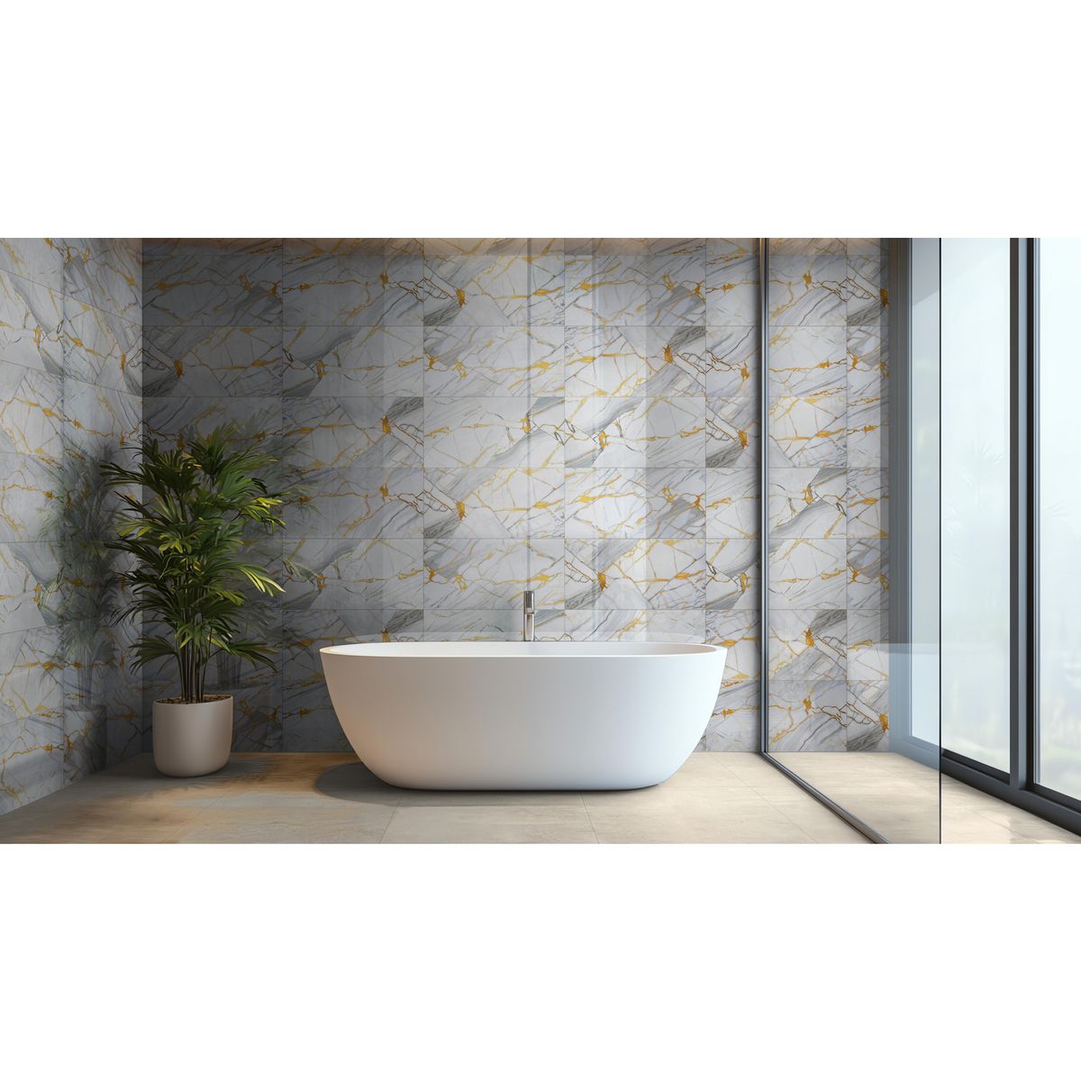 AURA - Cerámica Marmolizado Gris Claro Mysore 30x60cm 1.62m2