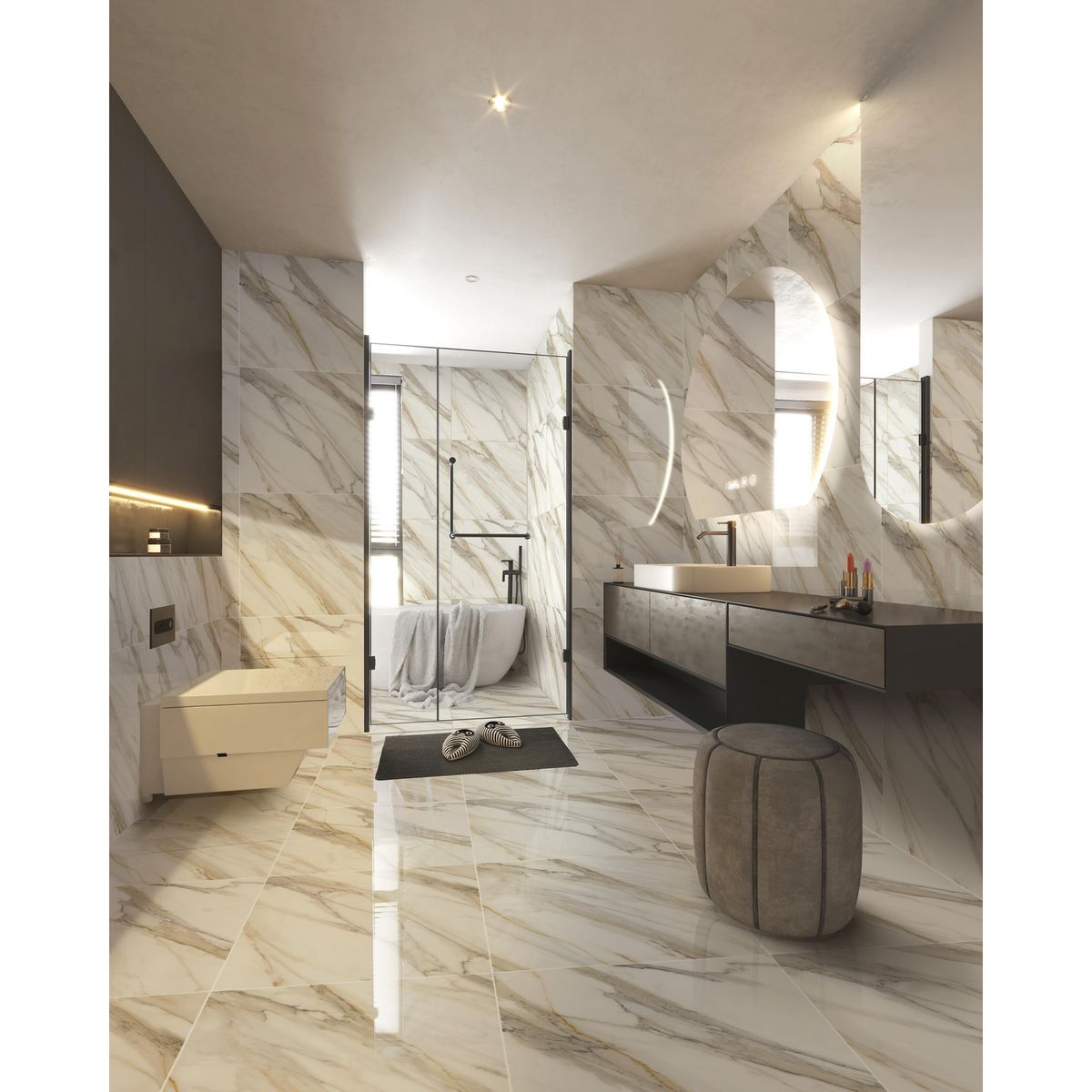 AURA - Cerámica Marmolizado Marfil Calacatta 60x60cm 1.44m2