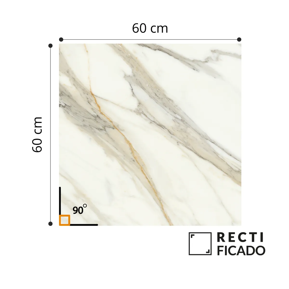 AURA - Cerámica Marmolizado Marfil Calacatta 60x60cm 1.44m2