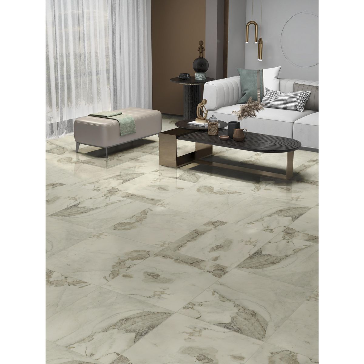 AURA - Cerámica Marmoladas Marmolizado Marfil 60x60cm 1.44m2