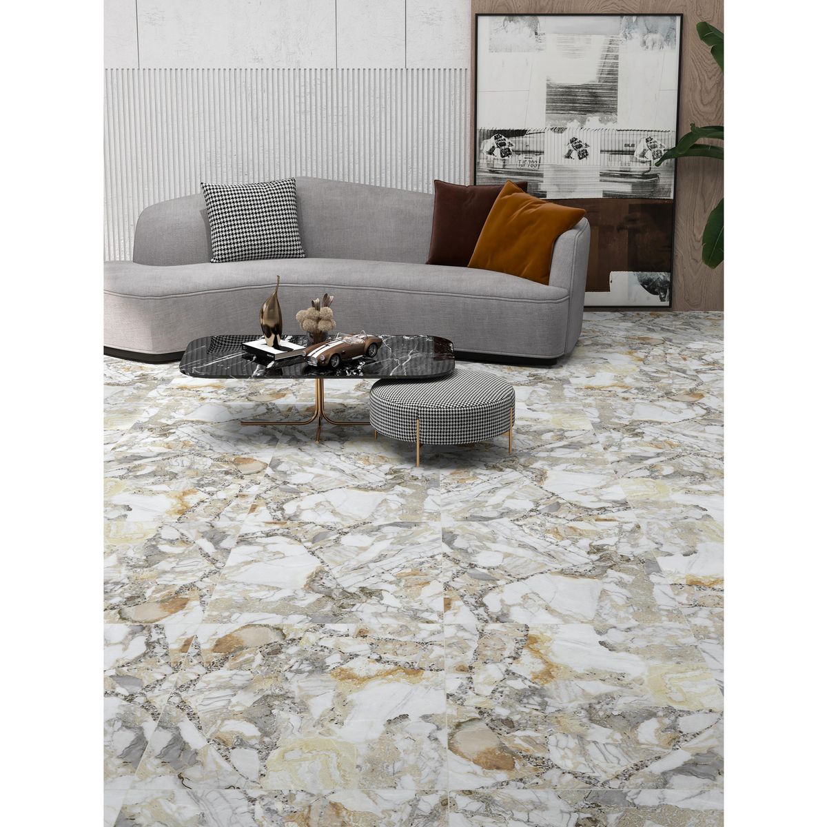 AURA - Cerámica Marmolizado Gris Oscuro Lucerna 60x60cm 1.44m2