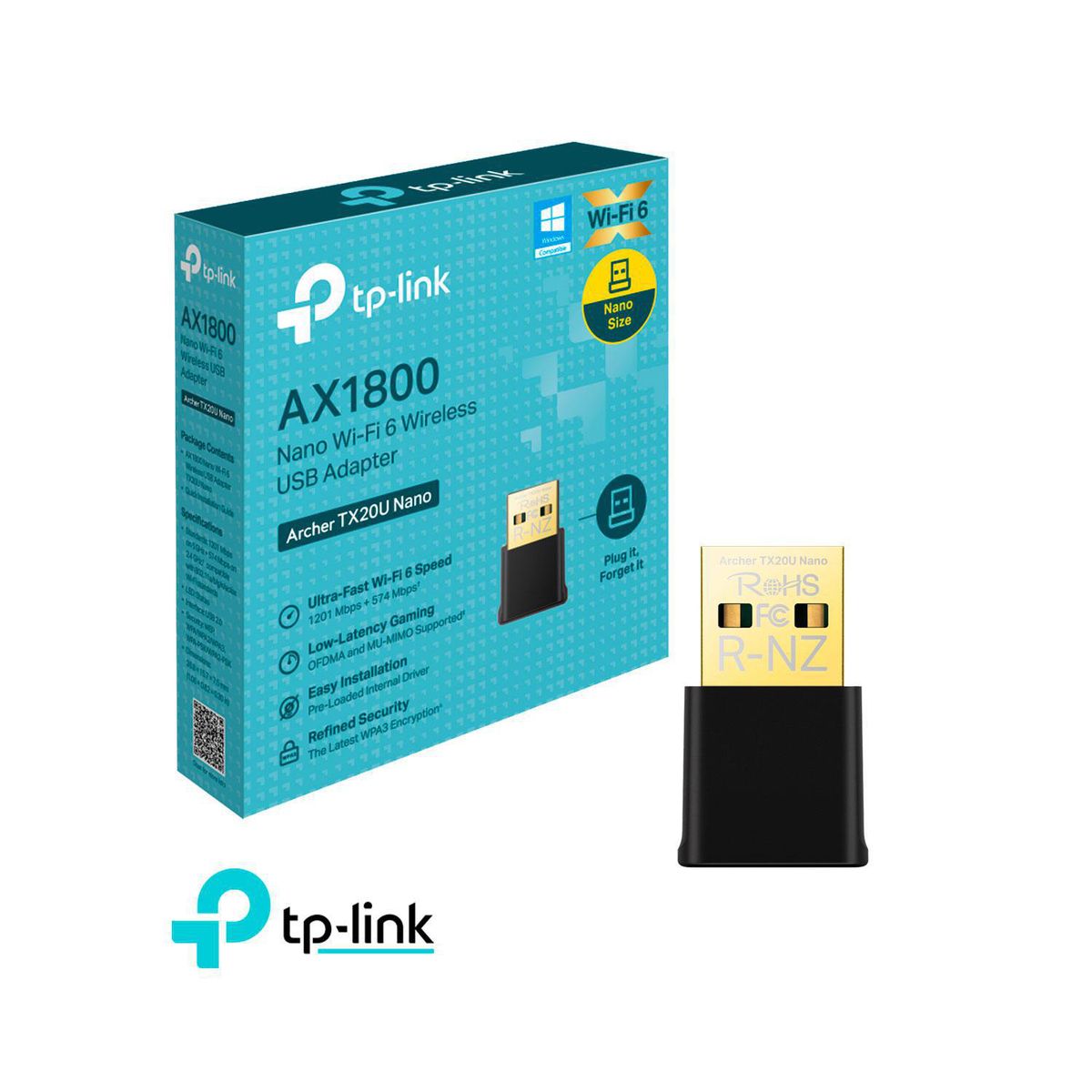 TP LINK - TP-Link Archer TX20U Nano Adaptador USB inalámbrico Wi-Fi 6 AX1800