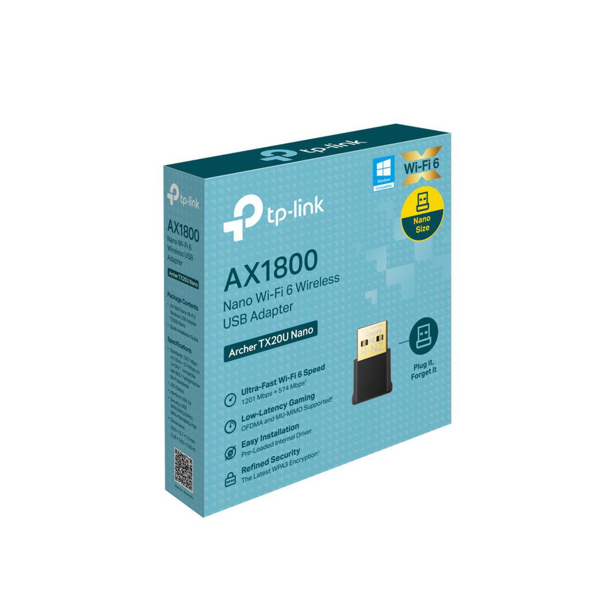 TP LINK - TP-Link Archer TX20U Nano Adaptador USB inalámbrico Wi-Fi 6 AX1800
