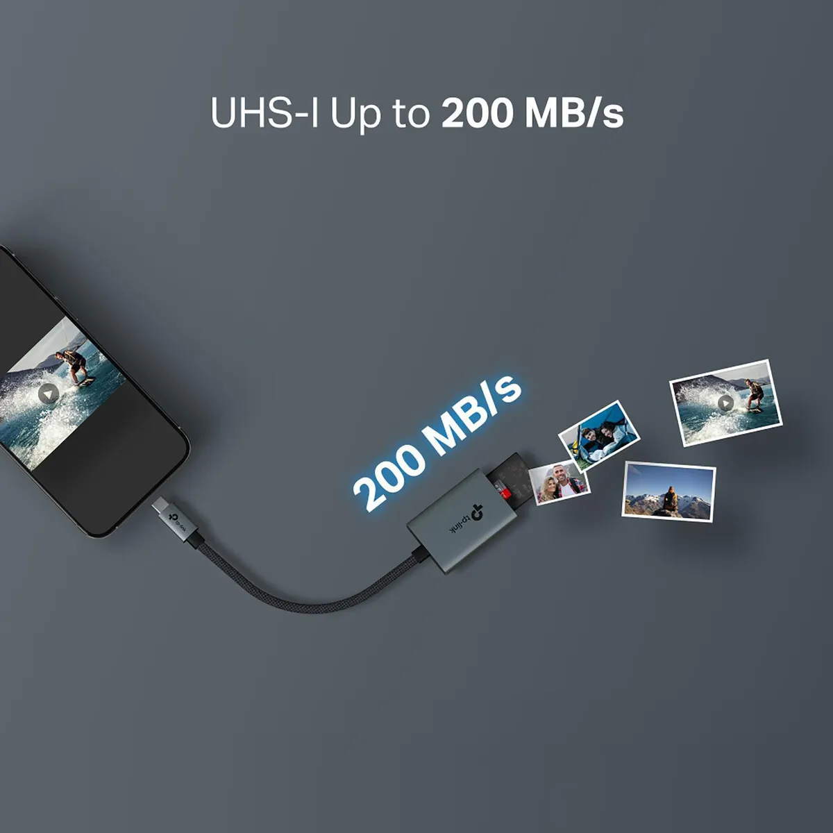 TP LINK - TP-LINK UA430C Lector de tarjetas USB 3.0 Tipo-C a SD y microSD 3.0