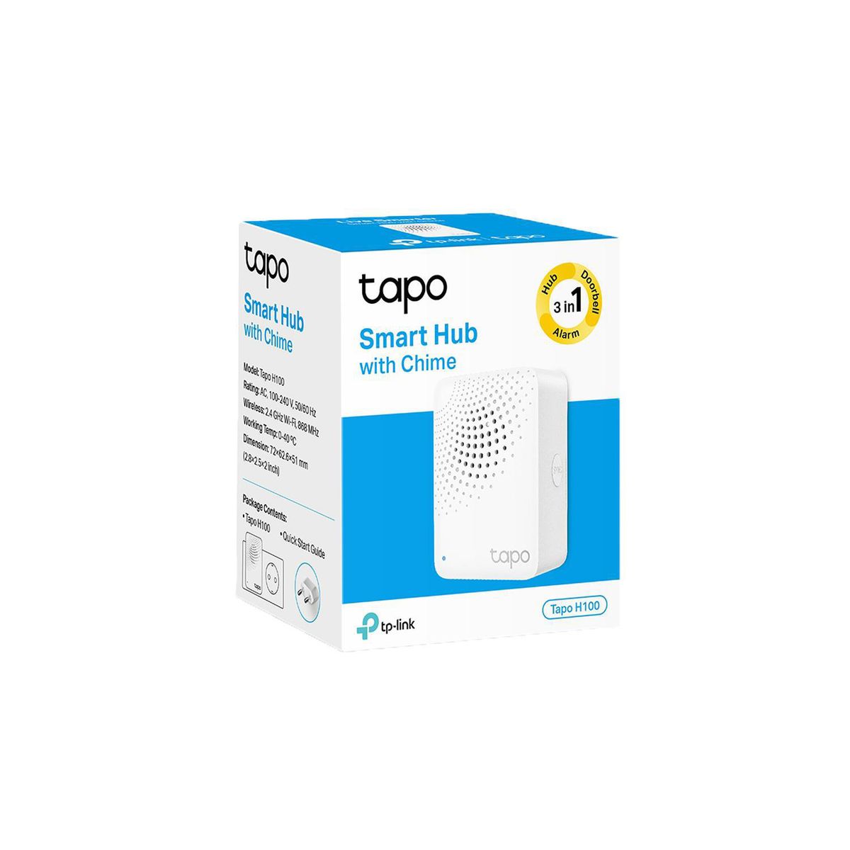 TP LINK - Tp-Link Hub Tapo H100 Inteligente con Alarma Hasta 64 Zonas