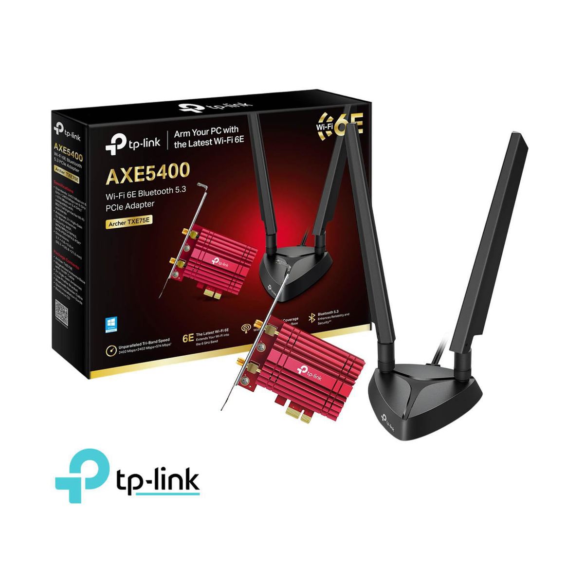 TP LINK - TP-LINK Archer TXE75E Adaptador PCIe AXE5400 Wi-Fi 6E Bluetooth 5.3