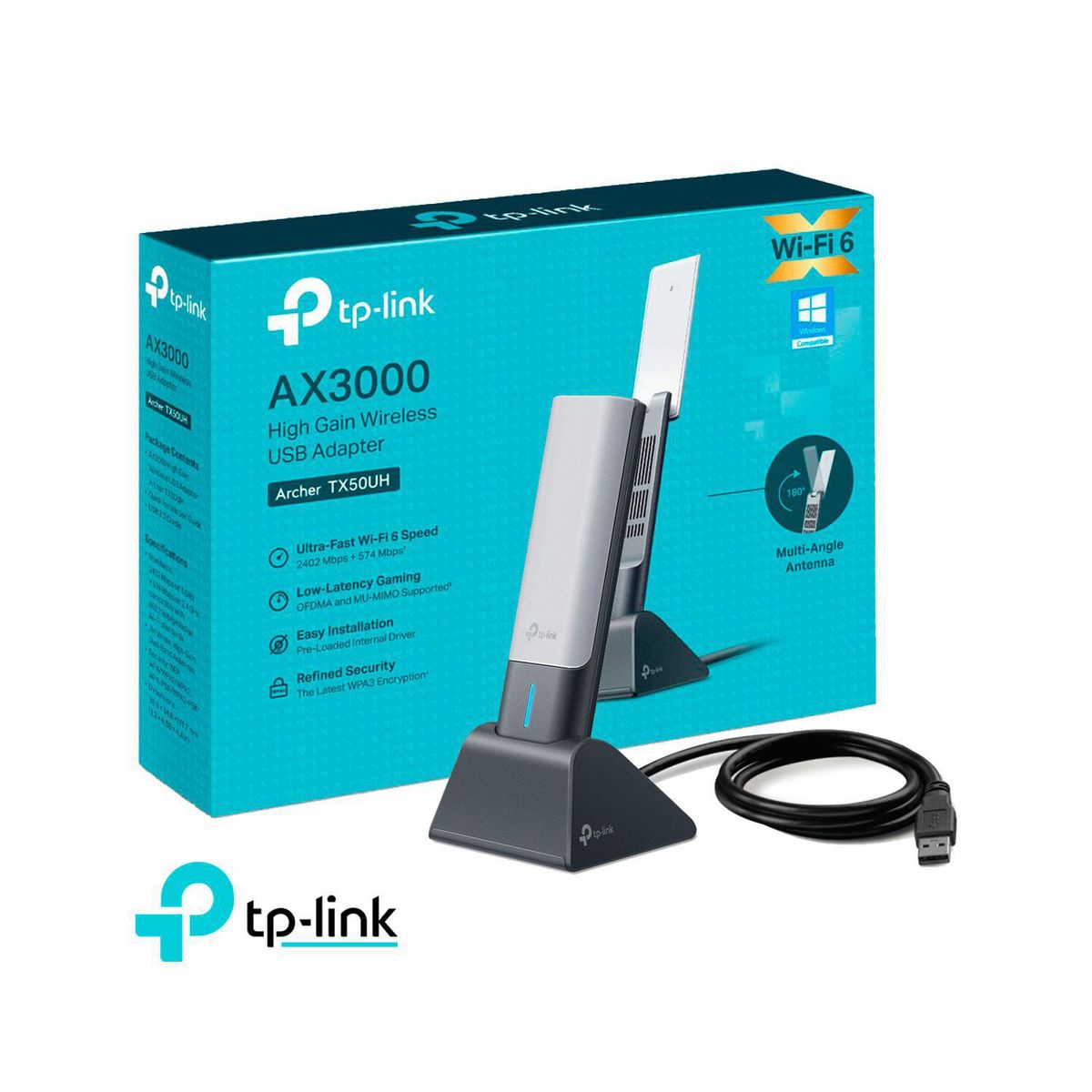 TP LINK - TP-Link Archer TX50UH Adaptador USB inalambrico Wi-Fi 6 AX3000