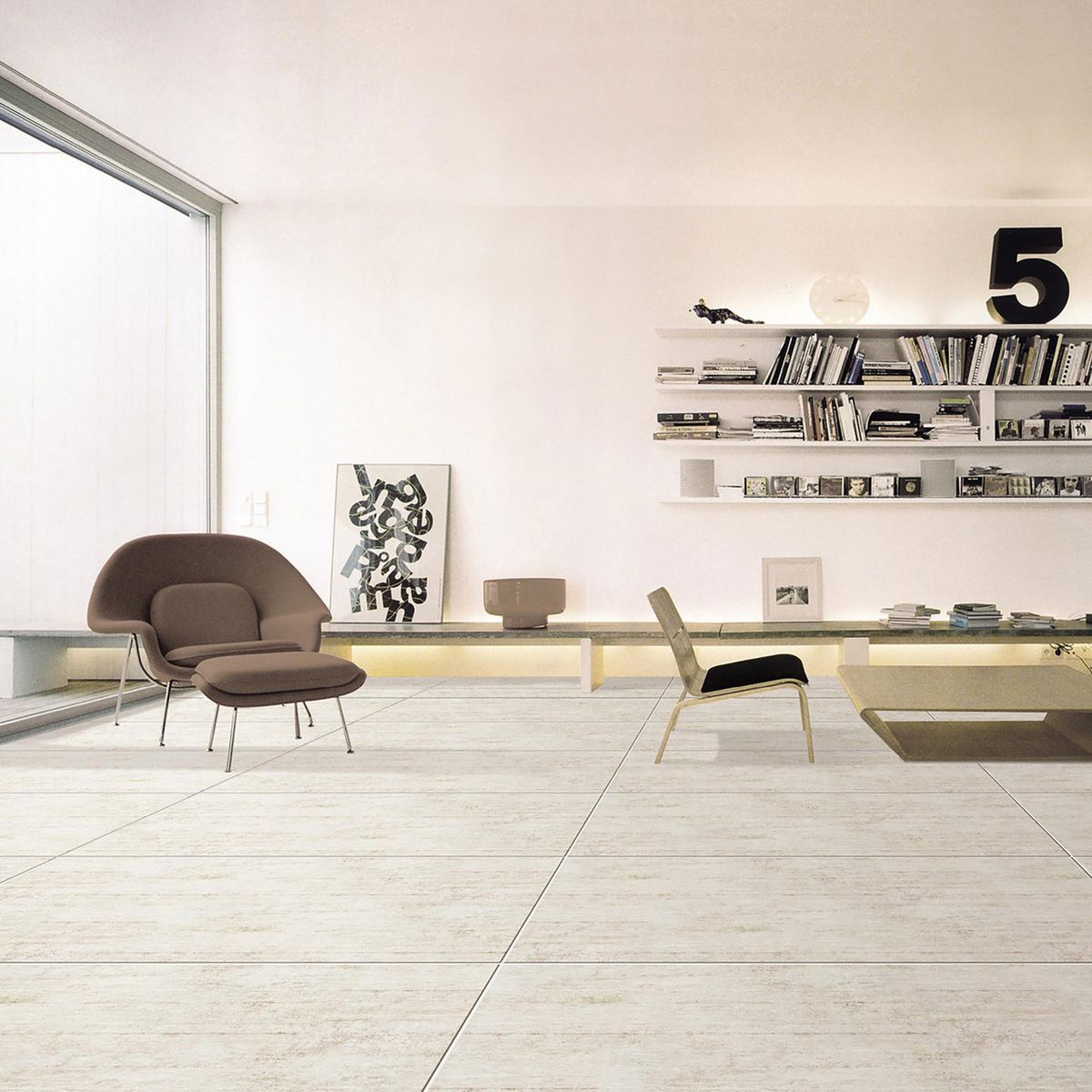  - Porcelanato Cementicias/Rústicas Walk Blanco 60x120cm 1.44m2 
