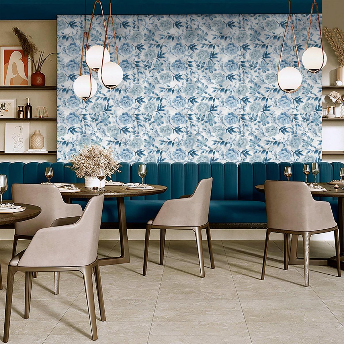 GRAIMAN - Porcelanato Decoradas Blosson Azul 60x120cm 2.88m2 